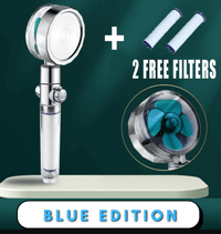 Water Saving Shower Head with 360-Degree Rotation - Pressurized, Built-in Turbofan, Detachable