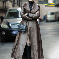 Premium Women's waist PU leather down jacket