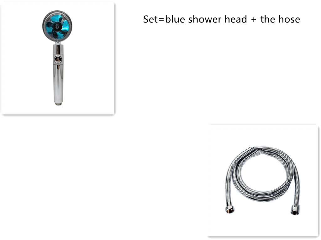 Water Saving Shower Head with 360-Degree Rotation - Pressurized, Built-in Turbofan, Detachable