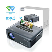 Ultra HD 8K wireless projector with built-in sound system for home theater, featuring vibrant colors and versatile connectivity options.