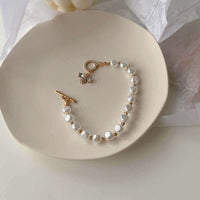 Classic Fashion Natural Stone Pearl Pendant Bracelet For Woman Exquisite New Lucky Cuff Bracelet Anniversary Gift Luxury Jewelry