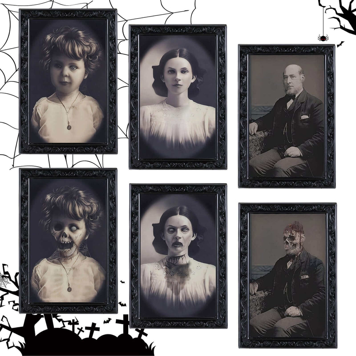 Halloween Deco  3D Face Moving Horror Portrait