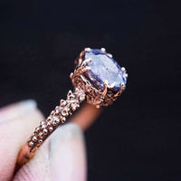Rhinestone Rose Gold Egg-shaped Princess Ring