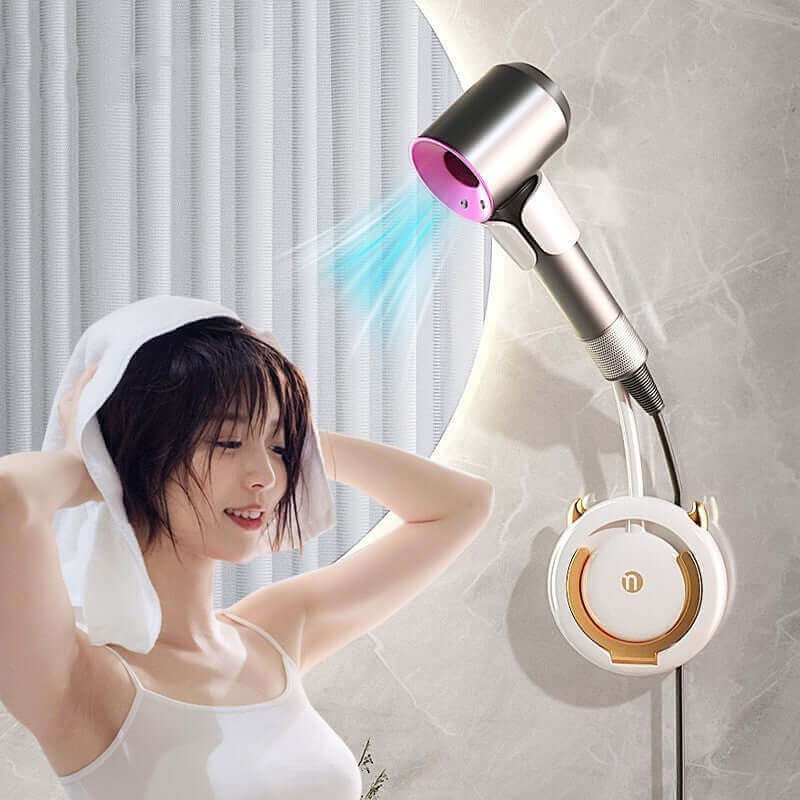 Declutter Your Bathroom: Hair Dryer Shelf Wall Hanging Organizer