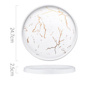 Marbled ceramic steak dinner plate
