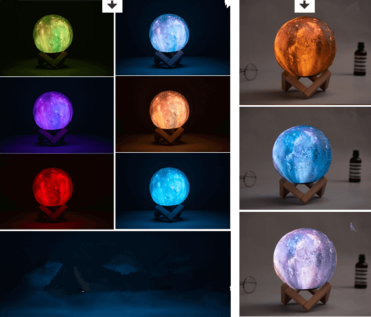 Creative 3D Printing Lunar Light Painting Night Light