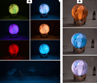 Creative 3D Printing Lunar Light Painting Night Light