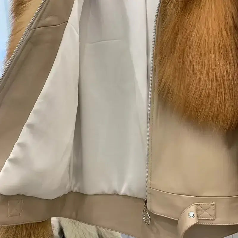 Real Red Fox Fur Trim - Premium Winter Jacket