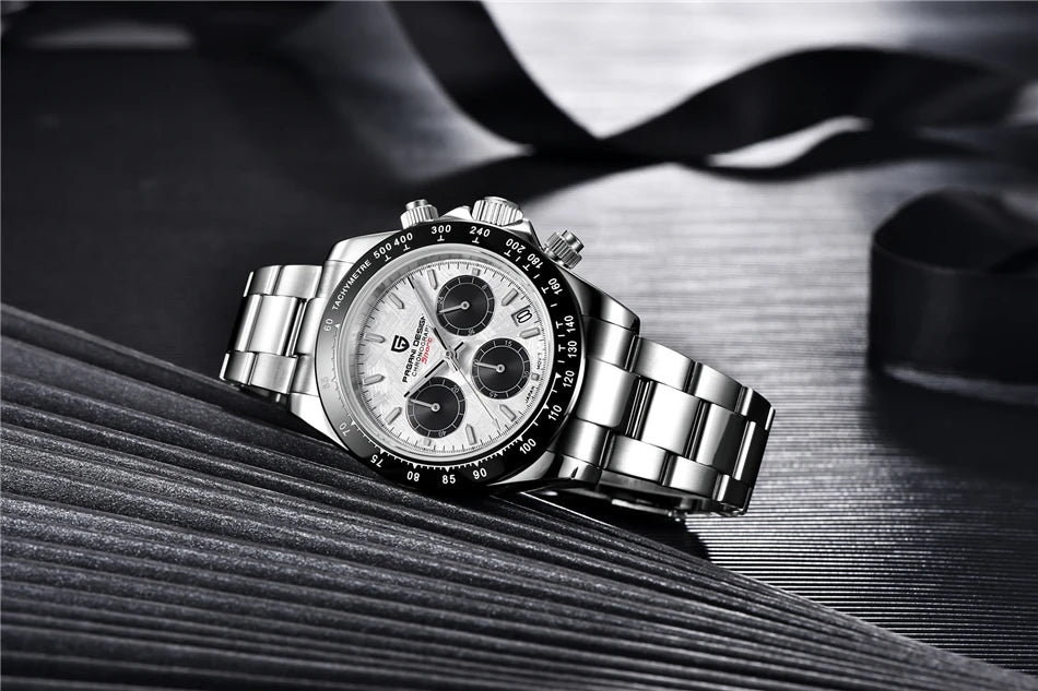 PAGANI DESIGN V2 40MM Meteorite dial Men Quartz Watches Sapphire Retro Chronograph  Waterproof Watch For Men Reloj0 hombr