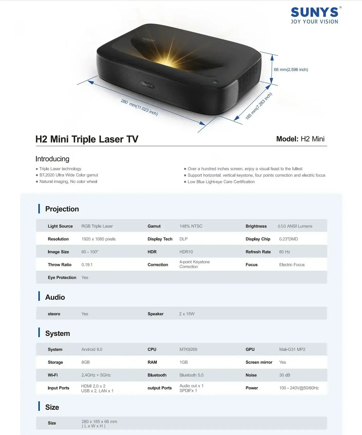 Ultra Short Throw 4k Laser Projector