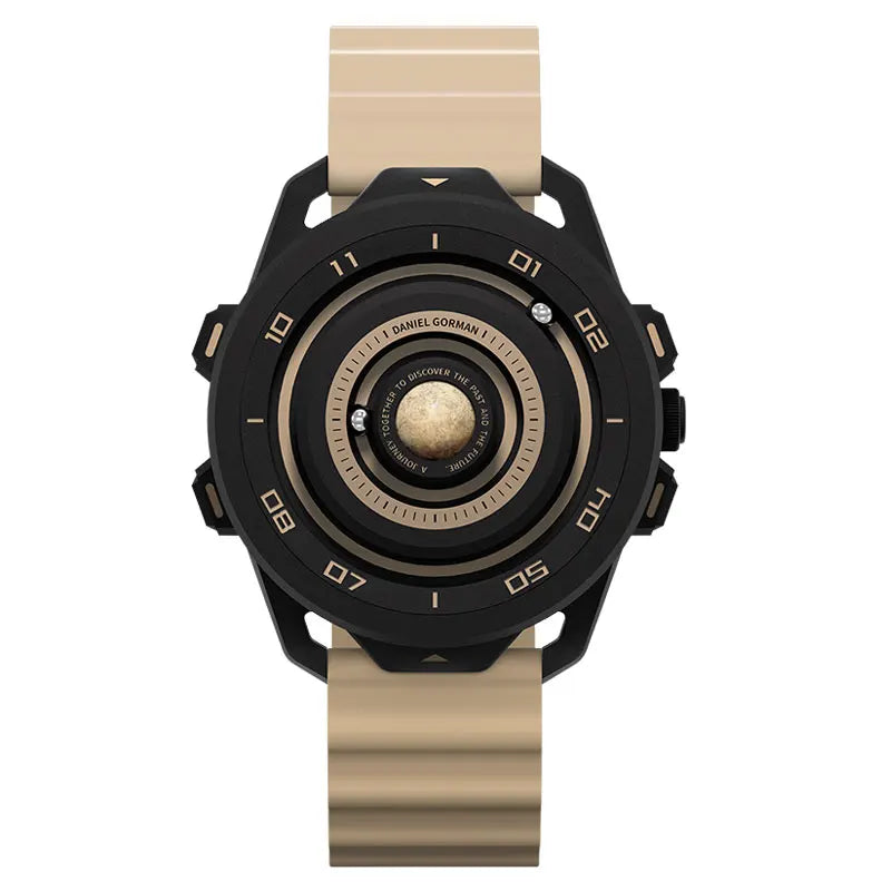 DANIEL GORMAN Red Planet Design Quartz Watch for Men Waterproof Luminous Sport Wristwatch with Magnetic Bead Pointers DG0525Red