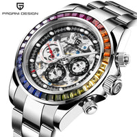 PAGANI Design Men Rainbow Rainbow Dial Stainless Steel Sapphire Watches