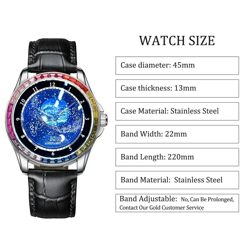 Men's Watch Fully Automatic Mechanical Watches Waterproof Night Light Personalized Fashion Diamond Wristwatch Hot Sale