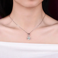 Luxury PT950 Platinum 1CT Certified Moissanite Necklace Sunflower Diamond Pendant Necklace for Women Promise Wedding Jewelry