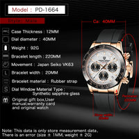 PAGANI Meteorite Dial Sapphire mirror Luminous Waterproof Man watch