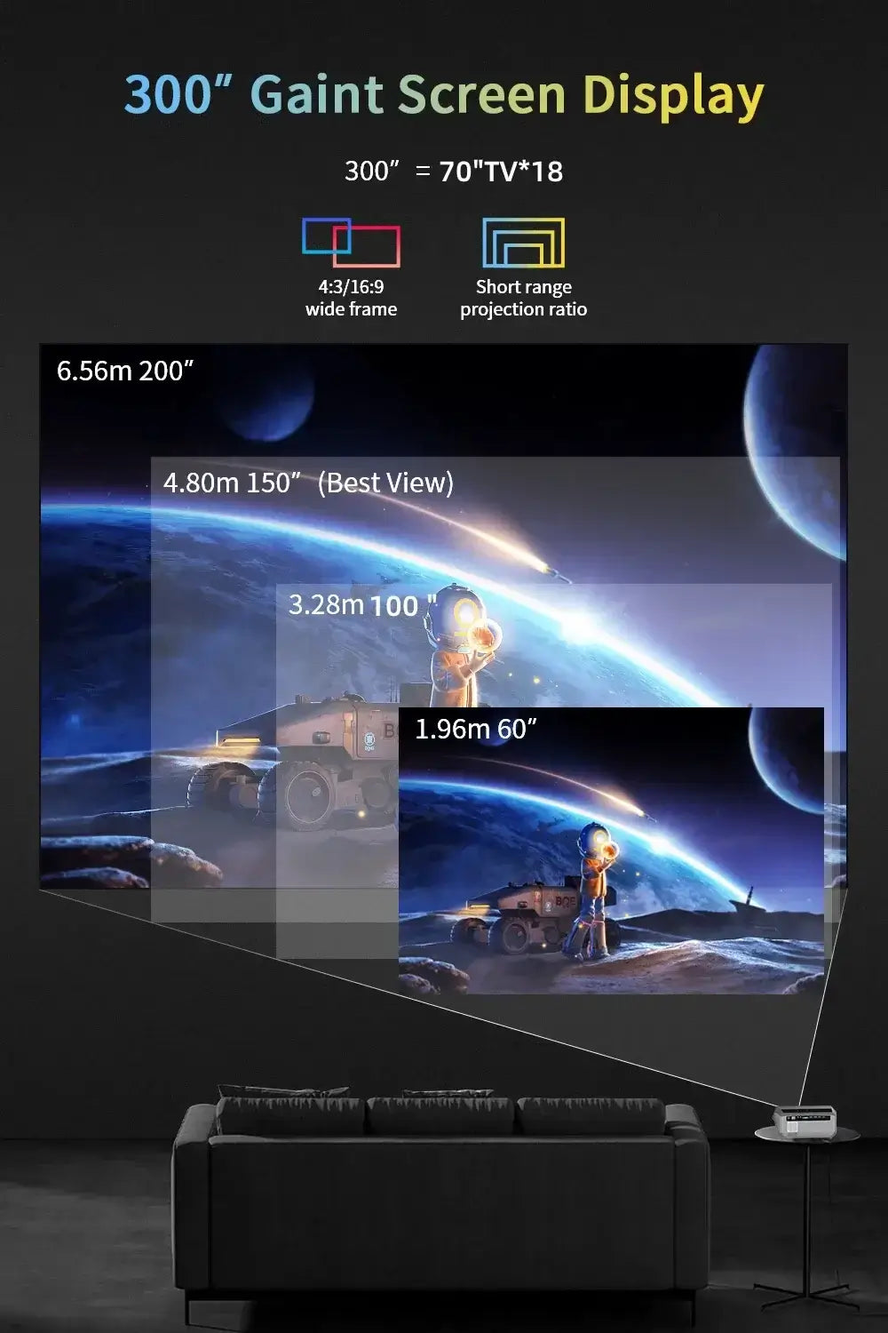 Auto Focus 4K Projector for Movies