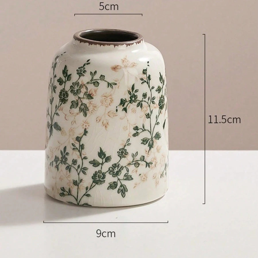 Ice Crackle Ceramic Vase Handmade Vase Bohemian Art Home Decoration Suitable Fresh/Dry Flower Display For Living Rooms Offices