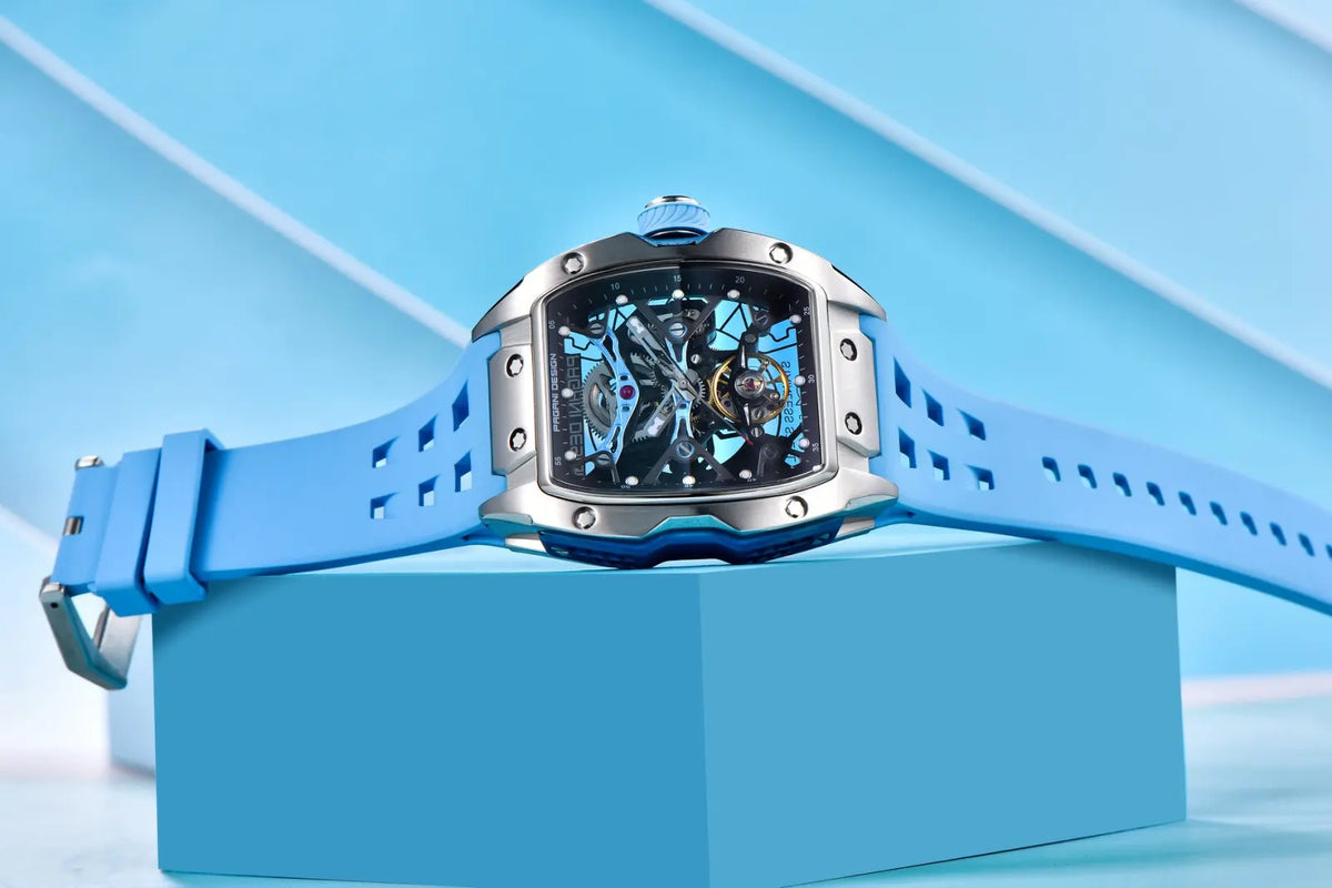 PAGANI DESIGN 42MM New fashion Hollow Back Transparent Movement Luxury Men Watch Sapphire Glass Automatic Men Watches For Men