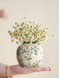 Ice Crackle Ceramic Vase Handmade Vase Bohemian Art Home Decoration Suitable Fresh/Dry Flower Display For Living Rooms Offices