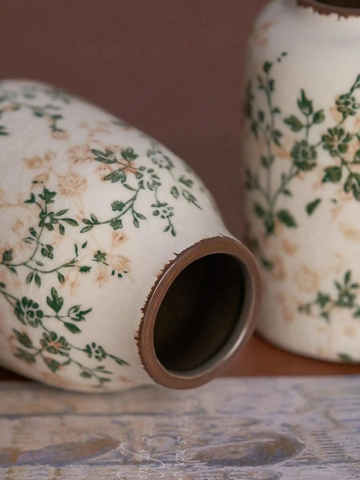 Ice Crackle Ceramic Vase Handmade Vase Bohemian Art Home Decoration Suitable Fresh/Dry Flower Display For Living Rooms Offices