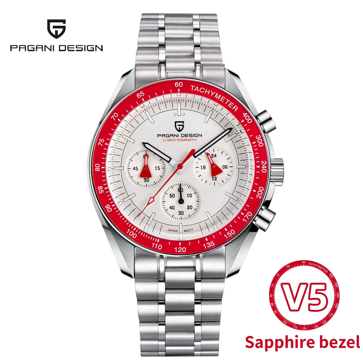 Auto Date Speed Chronograph AR Sapphire Mirror Wrist watch