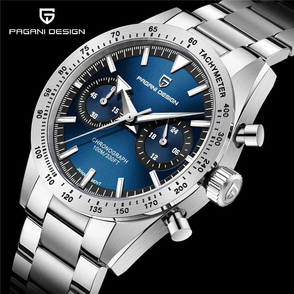 PAGANI DESIGN 2026 NEW Moon Top Brand Quartz Watch For Men Speed Chronograph Waterproof VK64 AR Sapphire Mirror Wristwatch 1766