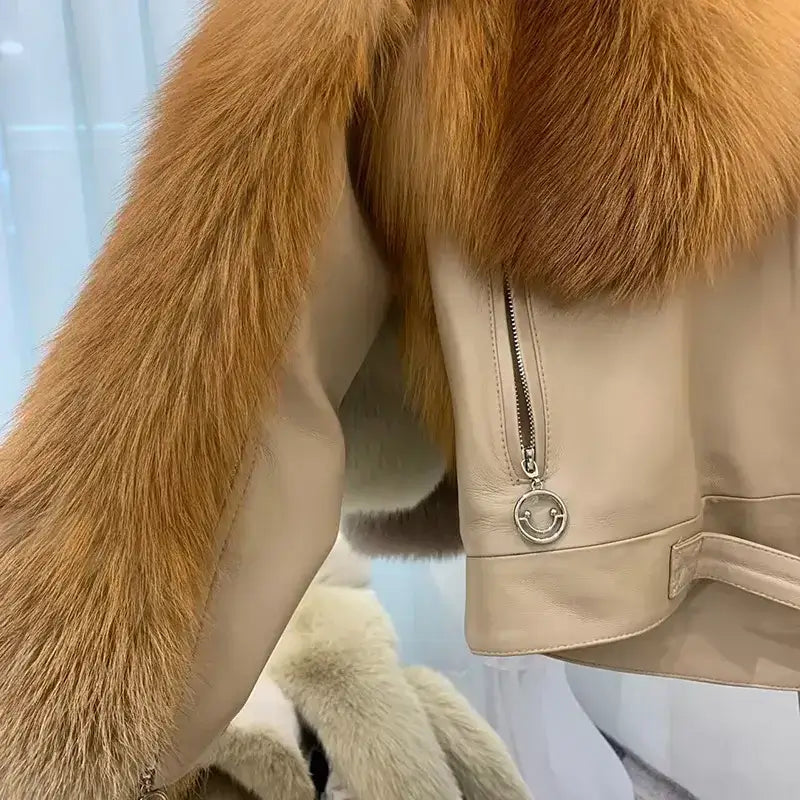 Real Red Fox Fur Trim - Premium Winter Jacket
