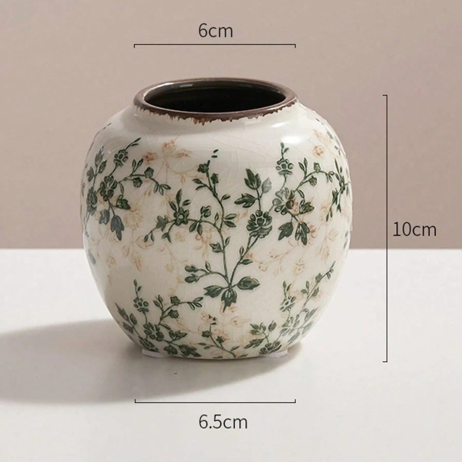 Ice Crackle Ceramic Vase Handmade Vase Bohemian Art Home Decoration Suitable Fresh/Dry Flower Display For Living Rooms Offices