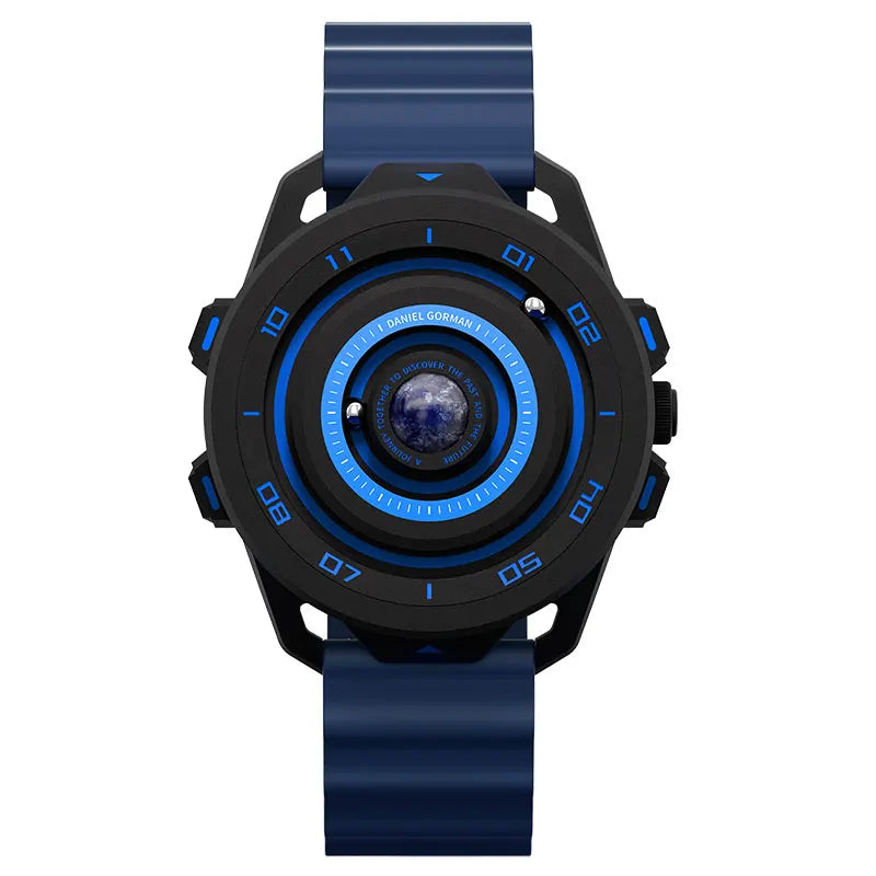 DANIEL GORMAN Red Planet Design Quartz Watch for Men Waterproof Luminous Sport Wristwatch with Magnetic Bead Pointers DG0525Red