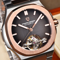 PAGANI DESIGN Tourbillon Men's Watches Rose Gold Luxury Automatic Watch For Men Mechanical Wristwatches AR Sapphire Mirror Clock
