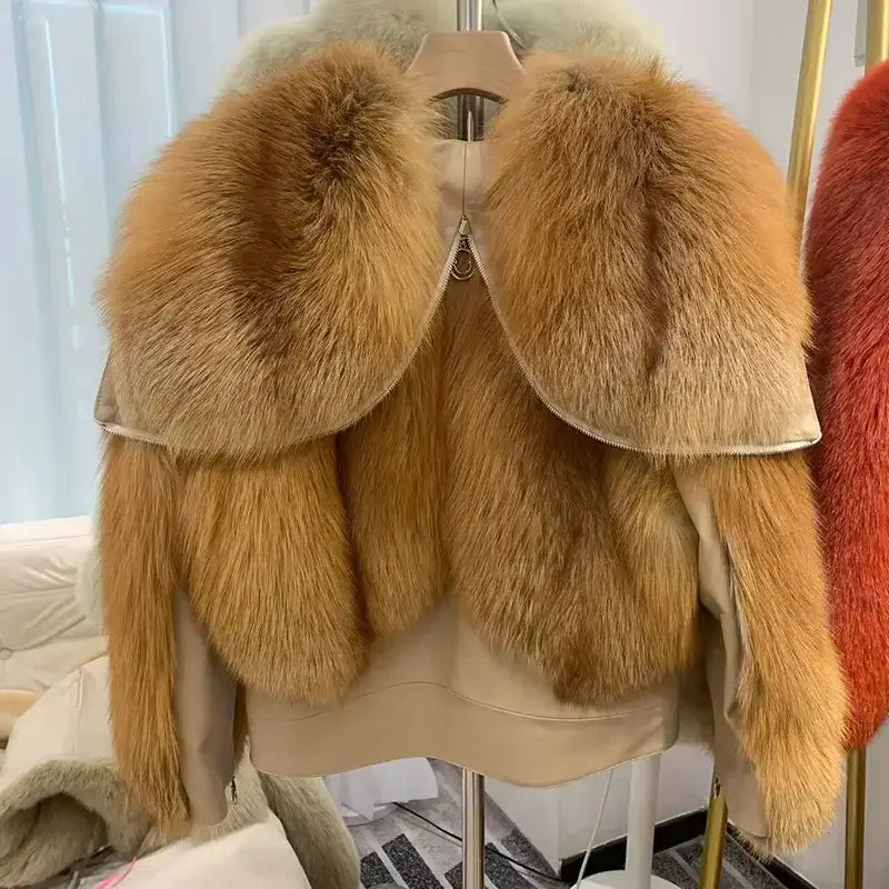 Real Red Fox Fur Trim - Premium Winter Jacket