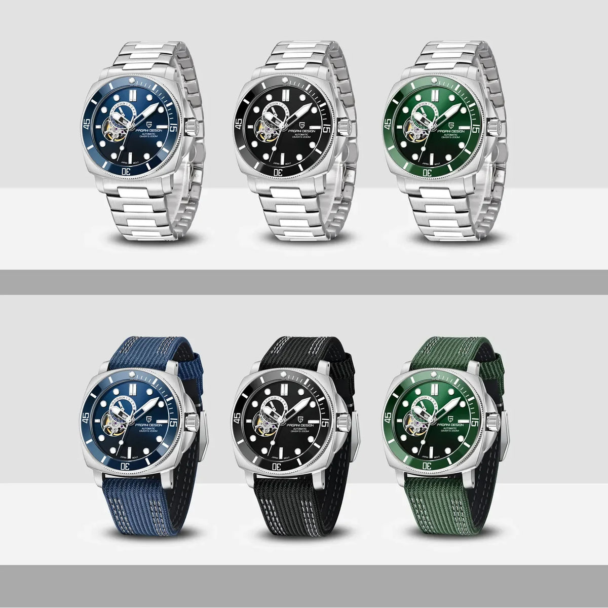 PAGANI DESIGN 2024 Original 43MM Men's Automatic Mechanical Watch NH39 200M Waterproof AR Sapphire Mirror Watches For Men ﻿