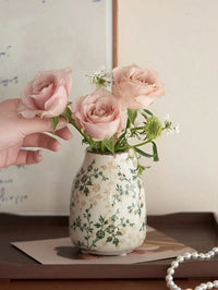 Ice Crackle Ceramic Vase Handmade Vase Bohemian Art Home Decoration Suitable Fresh/Dry Flower Display For Living Rooms Offices
