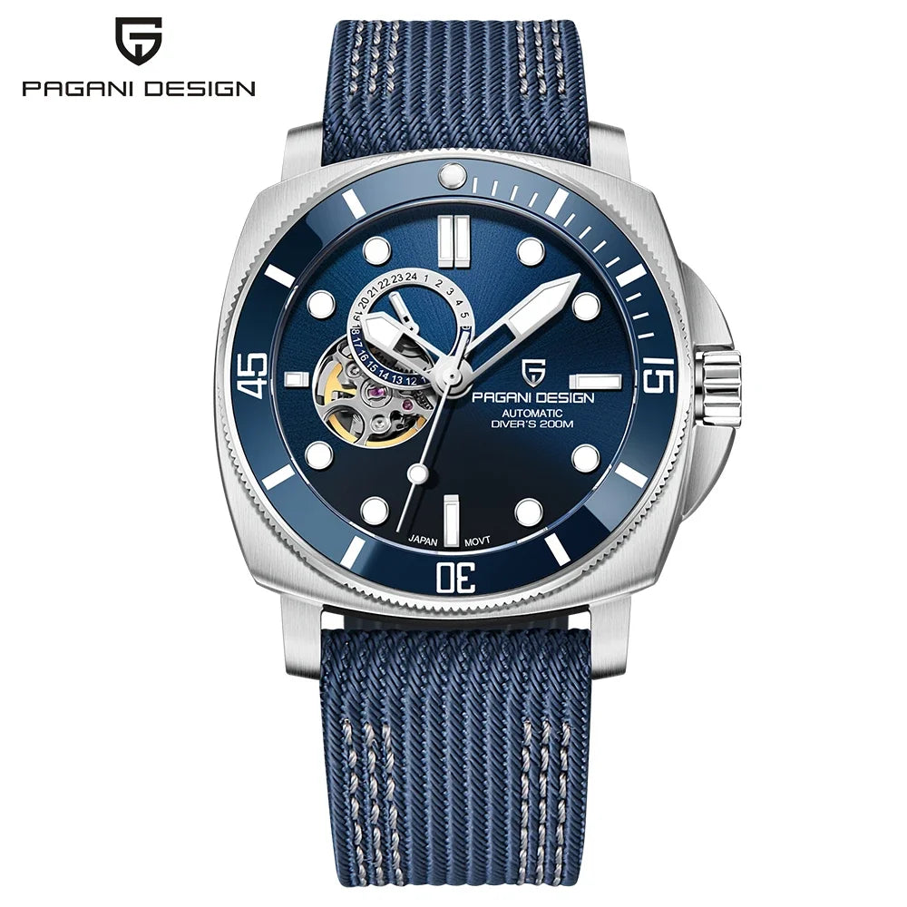 PAGANI DESIGN 2024 Original 43MM Men's Automatic Mechanical Watch NH39 200M Waterproof AR Sapphire Mirror Watches For Men ﻿