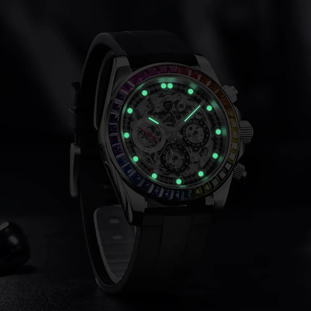 PAGANI Design Men Rainbow Rainbow Dial Stainless Steel Sapphire Watches
