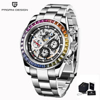 PAGANI Design Men Rainbow Rainbow Dial Stainless Steel Sapphire Watches