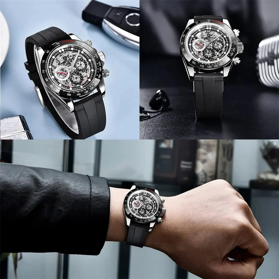 PAGANI Design Men Rainbow Rainbow Dial Stainless Steel Sapphire Watches