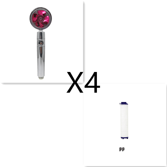 Water Saving Shower Head with 360-Degree Rotation - Pressurized, Built-in Turbofan, Detachable