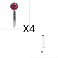 Water Saving Shower Head with 360-Degree Rotation - Pressurized, Built-in Turbofan, Detachable