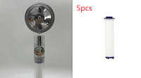 Water Saving Shower Head with 360-Degree Rotation - Pressurized, Built-in Turbofan, Detachable