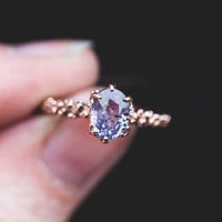 Rhinestone Rose Gold Egg-shaped Princess Ring