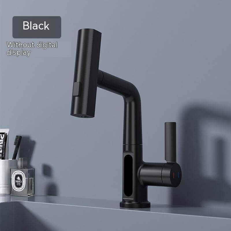 Intelligent Digital Display Faucet Pull-out Basin Faucet Temperature Digital Display Rotation
