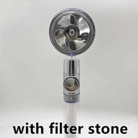 Water Saving Shower Head with 360-Degree Rotation - Pressurized, Built-in Turbofan, Detachable