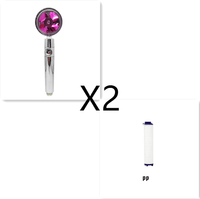 Water Saving Shower Head with 360-Degree Rotation - Pressurized, Built-in Turbofan, Detachable