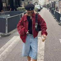 Loose Lapel Zip-up Jacket