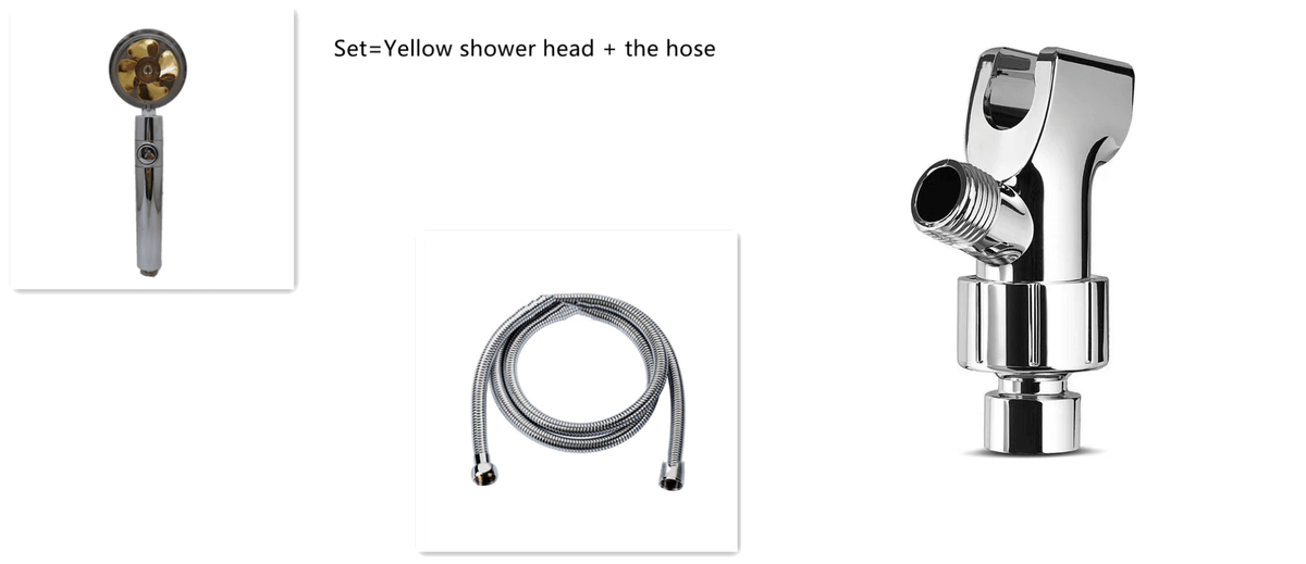 Water Saving Shower Head with 360-Degree Rotation - Pressurized, Built-in Turbofan, Detachable