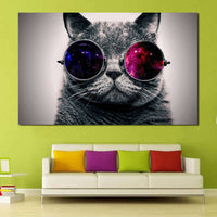 Home Decoration Inkjet Painting Single-frame Cat With Sunglasses