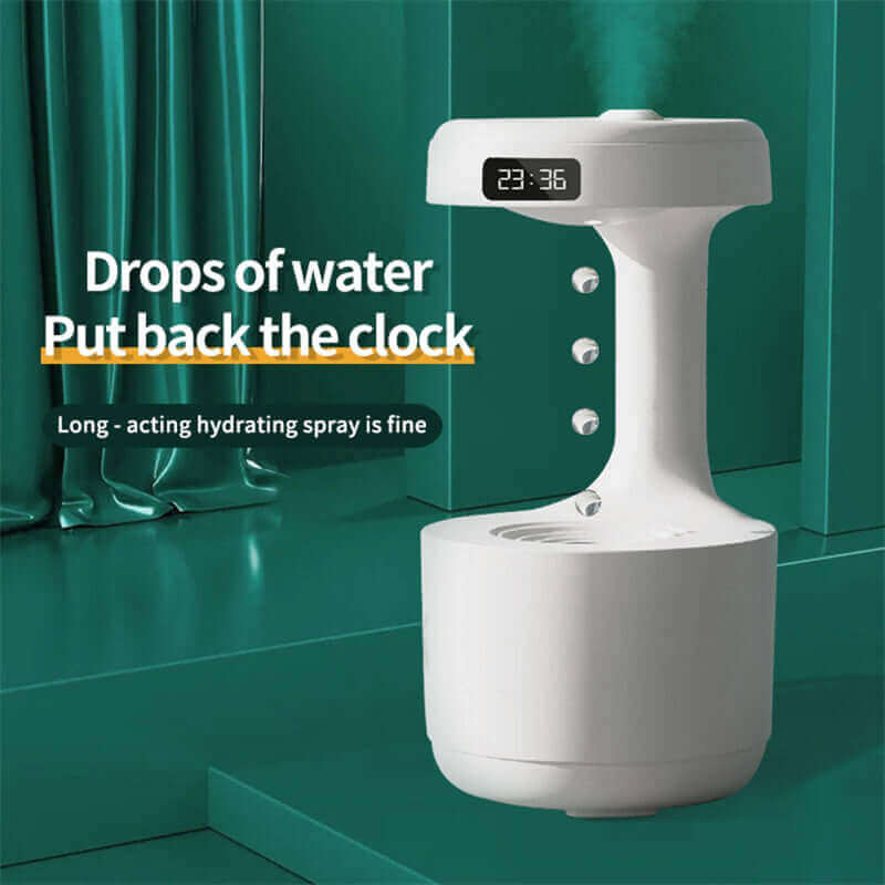Humidificateur anti-gravité pour chambre à coucher avec horloge