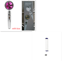 Water Saving Shower Head with 360-Degree Rotation - Pressurized, Built-in Turbofan, Detachable
