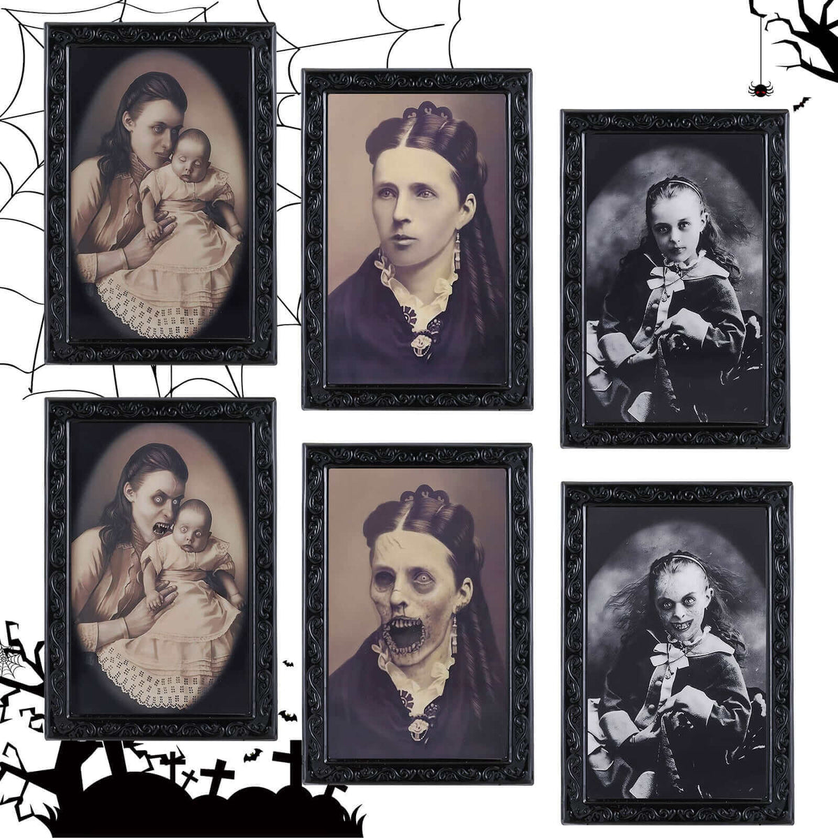 Halloween Deco  3D Face Moving Horror Portrait